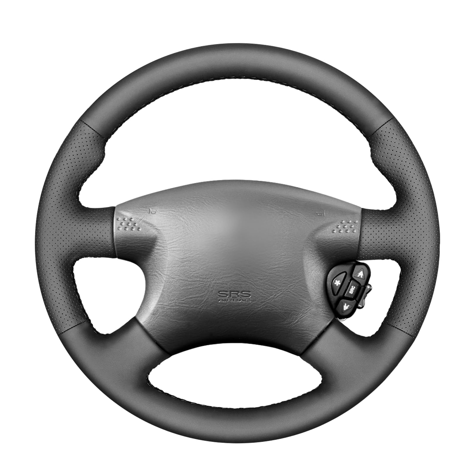 MEWANT Funda de Volante para Nissan Almera (N16) / X-Trail (T30) / Terrano 2 / Almera Tino / Micra / Primera Cubierta de Volante Hecha De Cuero Sintético Cuero De Microfibra Coser a Mano