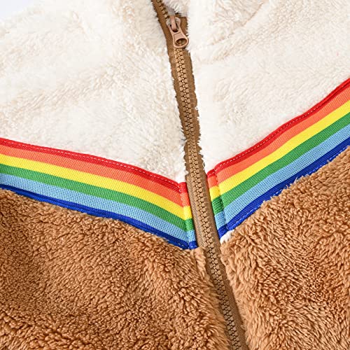 Kids Girls Fleece Zipper Jacket Stand Up Collar Brushed Splicing Long Sleeve Coat Cute Warm Outwear for Toddler Boys3