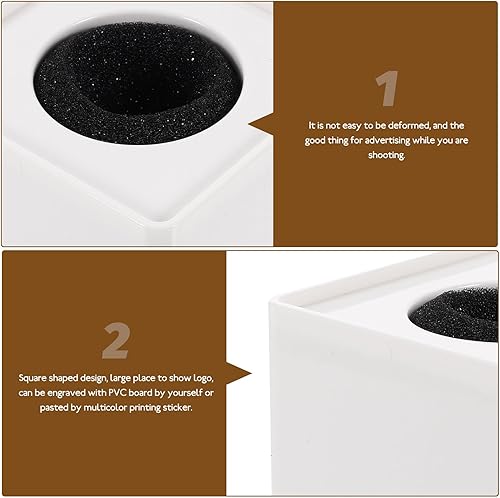 Miniatura 5 de Tinksky Micrófono de la bandera de la estación de logotipo ABS portátil cuadrado en forma de cubo micrófono de entrevista para entrevista KTV