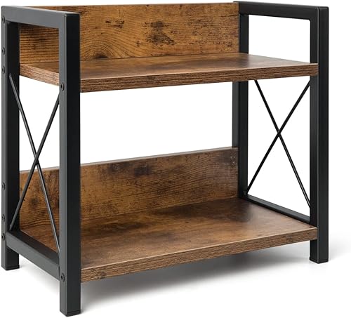 Organizador de estante de encimera, organizador de especias de cocina de 2 niveles para encimera, organizador de estante de madera para mostrador de