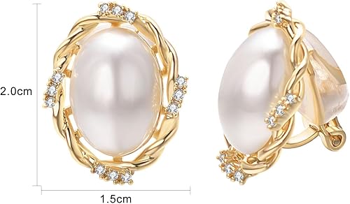 Miniatura 4 de Yoursfs Pendientes de clip para mujer de imitación de perlas de marfil sin pendientes pequeños