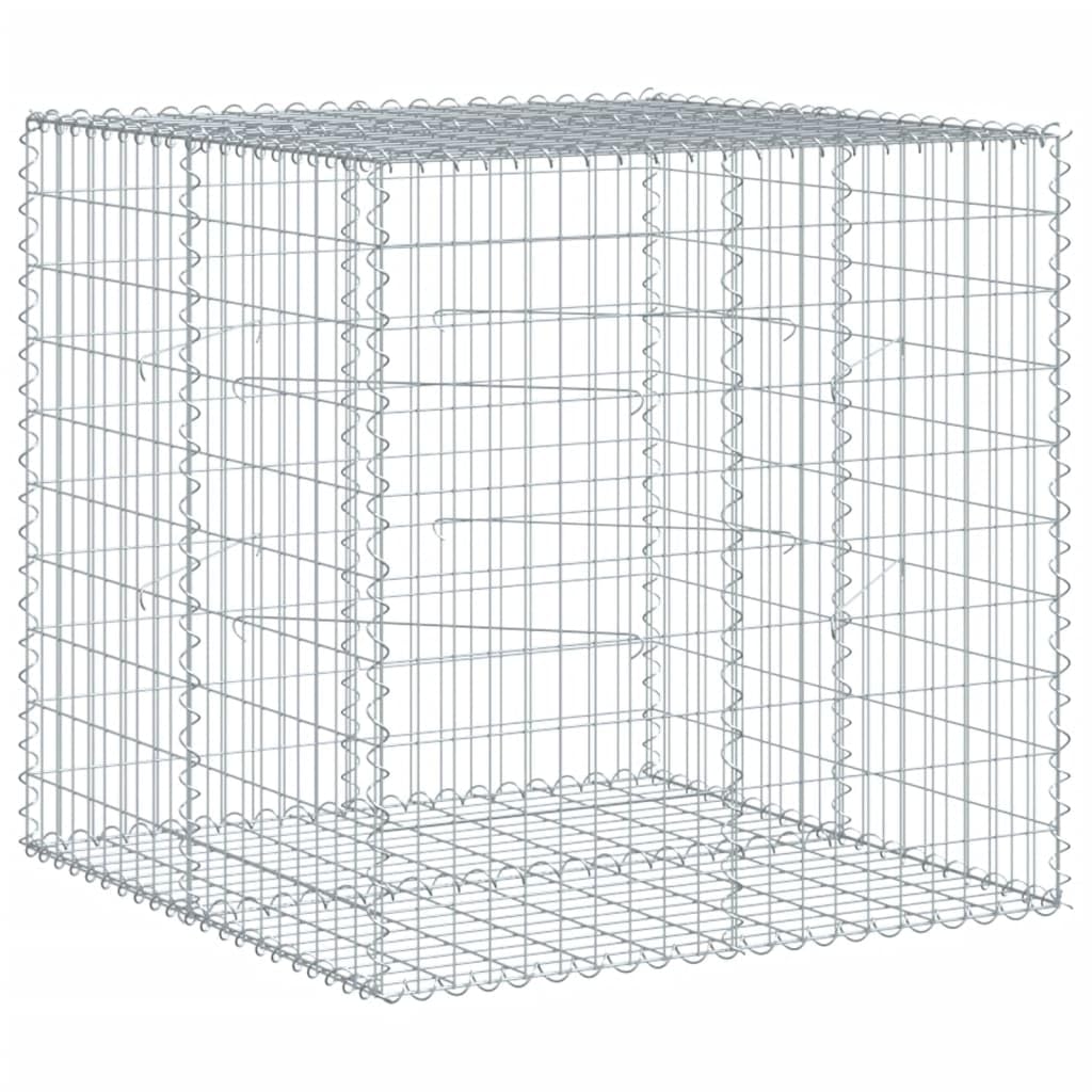 Vidaxl Silver Gabion Basket With Cover 100X100x100 Cm Galvanised Iron