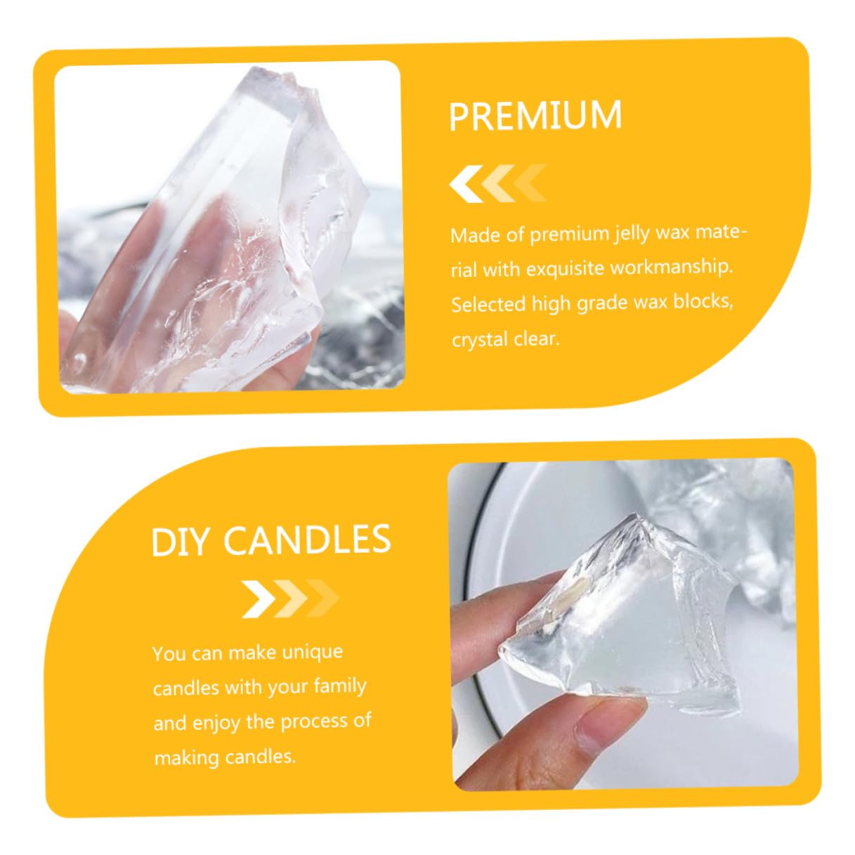 Angoily Cire Transparente pour Bougies DIY, Matériaux pour Loisirs Créatifs, pour Fabriquer des Bougies Maison et Réaliser des Créations en Cire