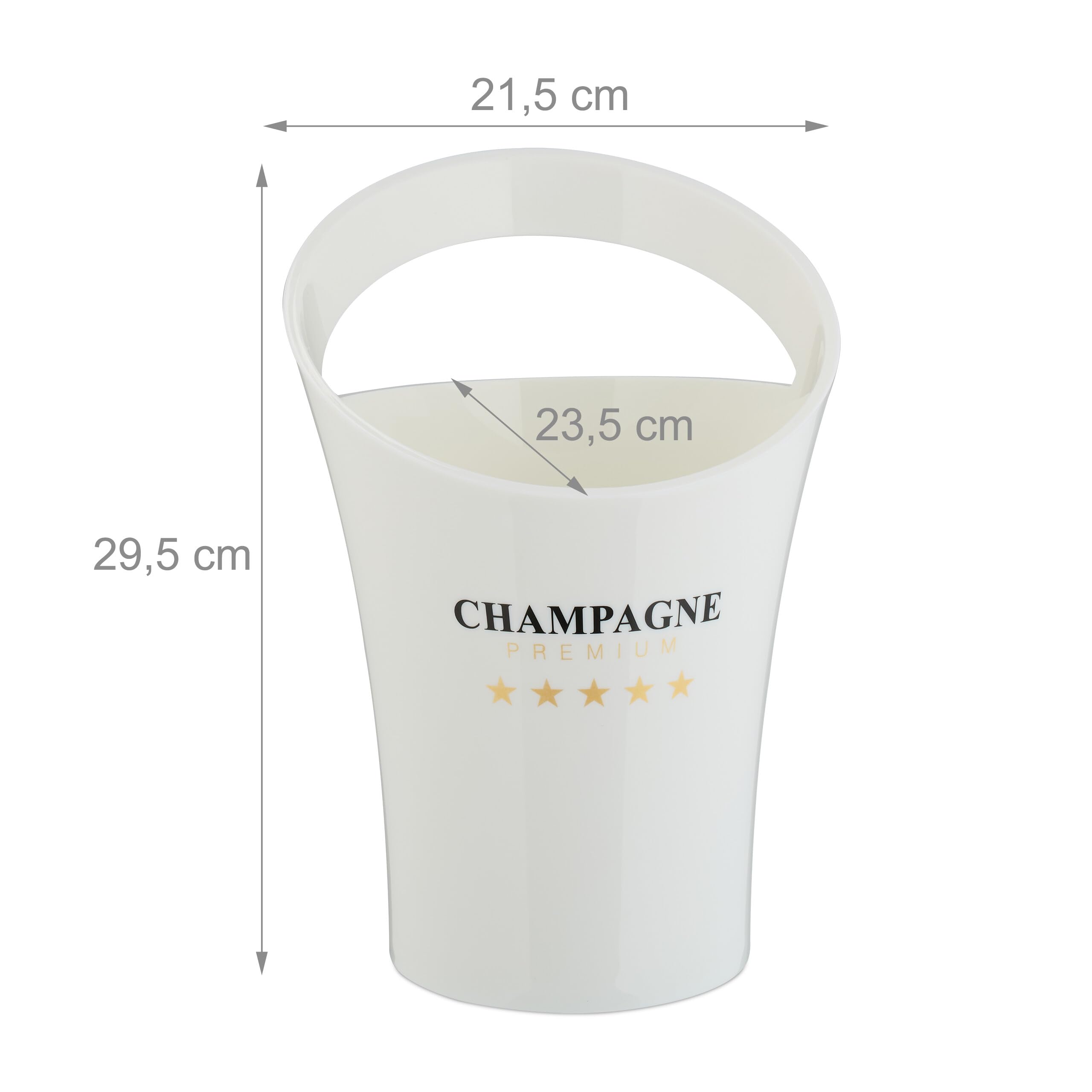 Relaxdays Cubitera para Botellas, Enfriador 2 Bebidas, Champanera, Champán, Cava, Vino, 29,5 x 21,5 x 23,5 cm, Blanco