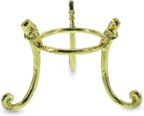 Miniatura 3 de BestPysanky Exhibición del soporte de la esfera del huevo del metal del tono dorado de tres patas