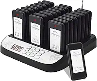 Sistema De Pager Para Restaurantes, 24 Pagers Sem Fio Para Restaurantes, Conjunto Com Vibração, Pisca-Pisca E Campainha, Sistema De Pager Para Restaurantes Para Igrejas, Hospitais, Bares, Hoté