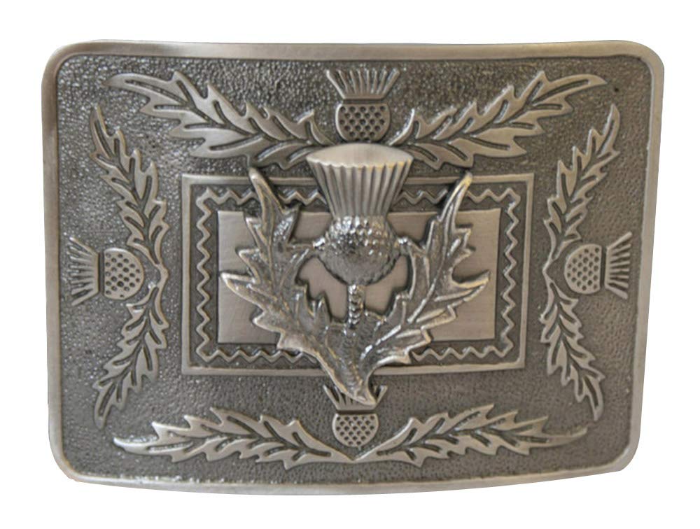 Maze Men's Antique Thistle Buckle Scottish Highland Deluxe Kilt Belt Buckle Antique Thistle Design