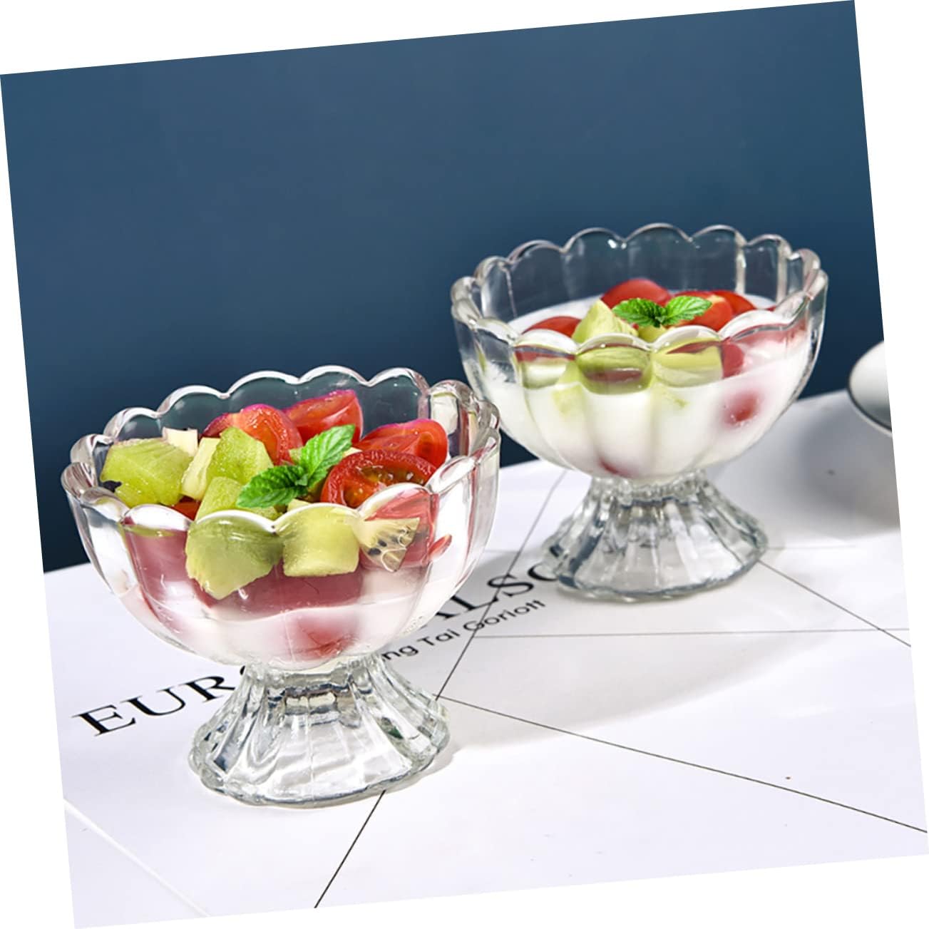 VALICLUD 6Pcs Transparent Ice Cream Cups Jelly and Pudding Holders for Home Cafes Restaurants and Parties Elegant Design for Desserts and Snacks
