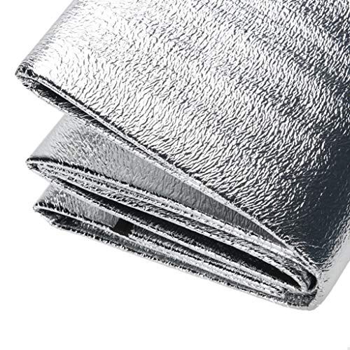 Aehma Alu Isomatte Schaummatten 200x200 cm Isoliermatte Isolierdecke Faltbare Zeltmatte Bodenmatte Thermomatte Schlafmatte für Camping Matte aus Aluminiumfolie, Ultraleicht Silber