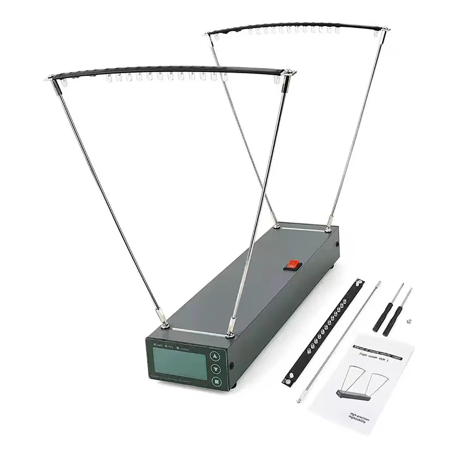 JOSBY Ballistischer Präzisions-Chronograph, Schleuder-Geschwindigkeitstester, Kugelbogen-Pfeil-Geschwindigkeitsmesser, FPS MPS-Lesung, Geschwindigkeitsmessung: 5-6500 FPS, für Tennis, Badminton,