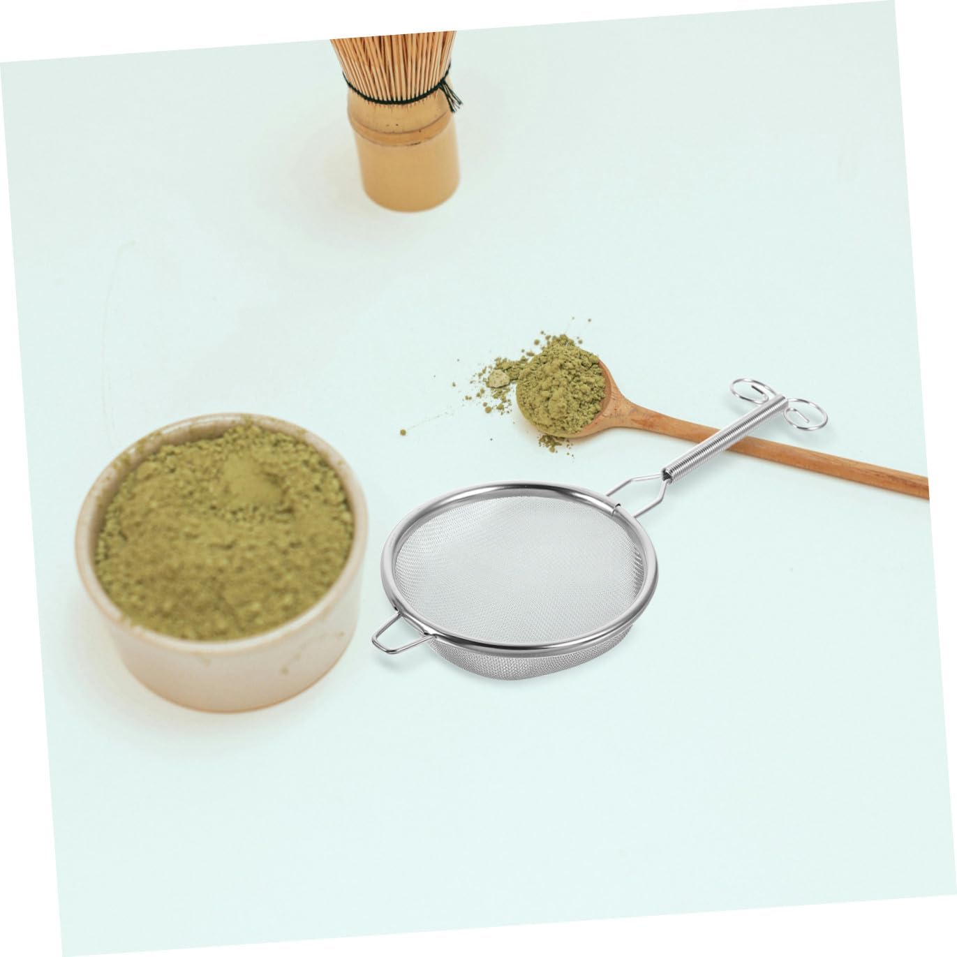 SHINEOFI Stainless Steel Tea Strainer Scoop 7cm Mesh Filter for Loose Tea Leaves Fine Mesh Infuser for Home and Office for Brewing