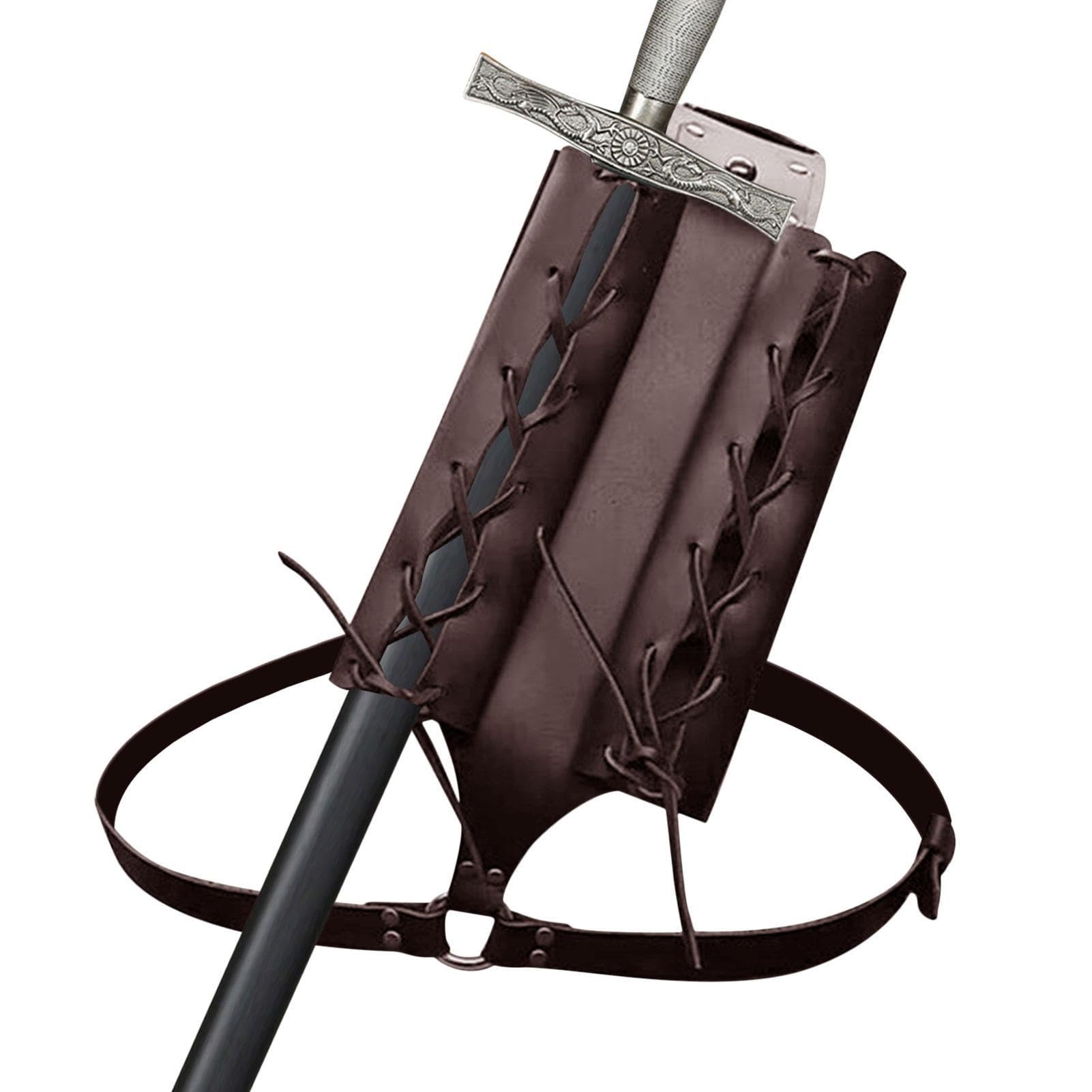 Custodia In Pelle Per Spada Con Doppia Tracolla - Unisex Per Cosplay E Giochi Di Ruolo - 2