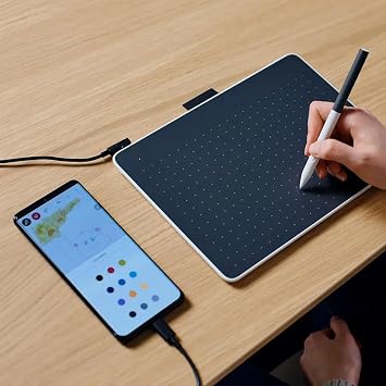 Wacom One M kalem tableti, pilsiz EMR kalem, Bluetooth bağlantısı, Windows, Mac, Chromebook ve Android için – yaratıcı yeni başlayanlar için mükemmel, dijital çizim