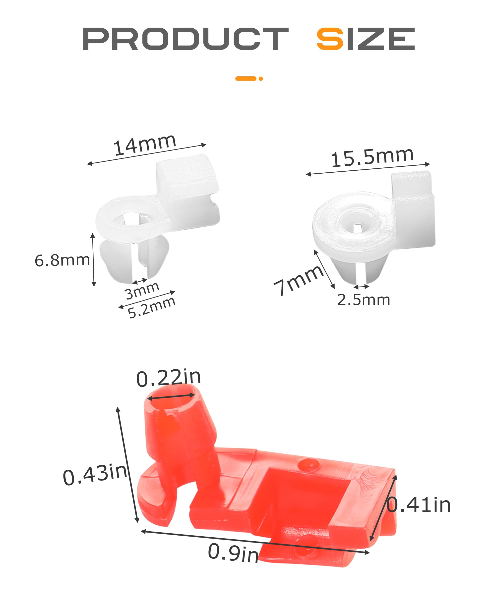 Flaconi 24PCS Clip di Fissaggio Della Serratura Della Portiera Dell'auto,Fissaggi Dell'asta Della Serratura Della Porta,Adatto per il Morsetto Della Leva Della Serratura Della Portiera Dell'auto