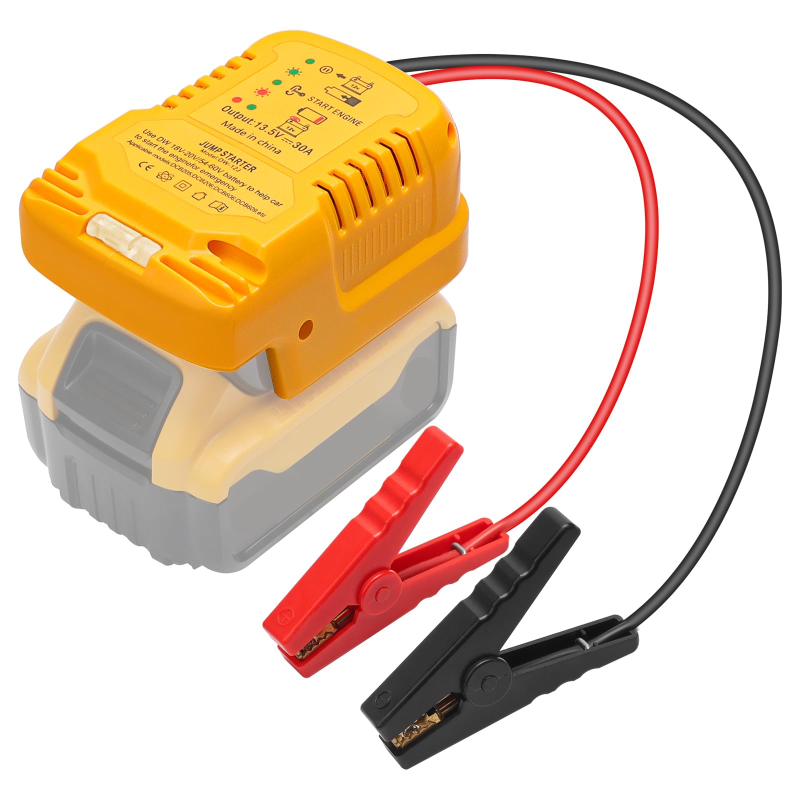 12V Jump Starter Compatible with DeWalt 20V 60V Batteries 11AWG 1 2FT Automotive Booster Cable for 12V Car