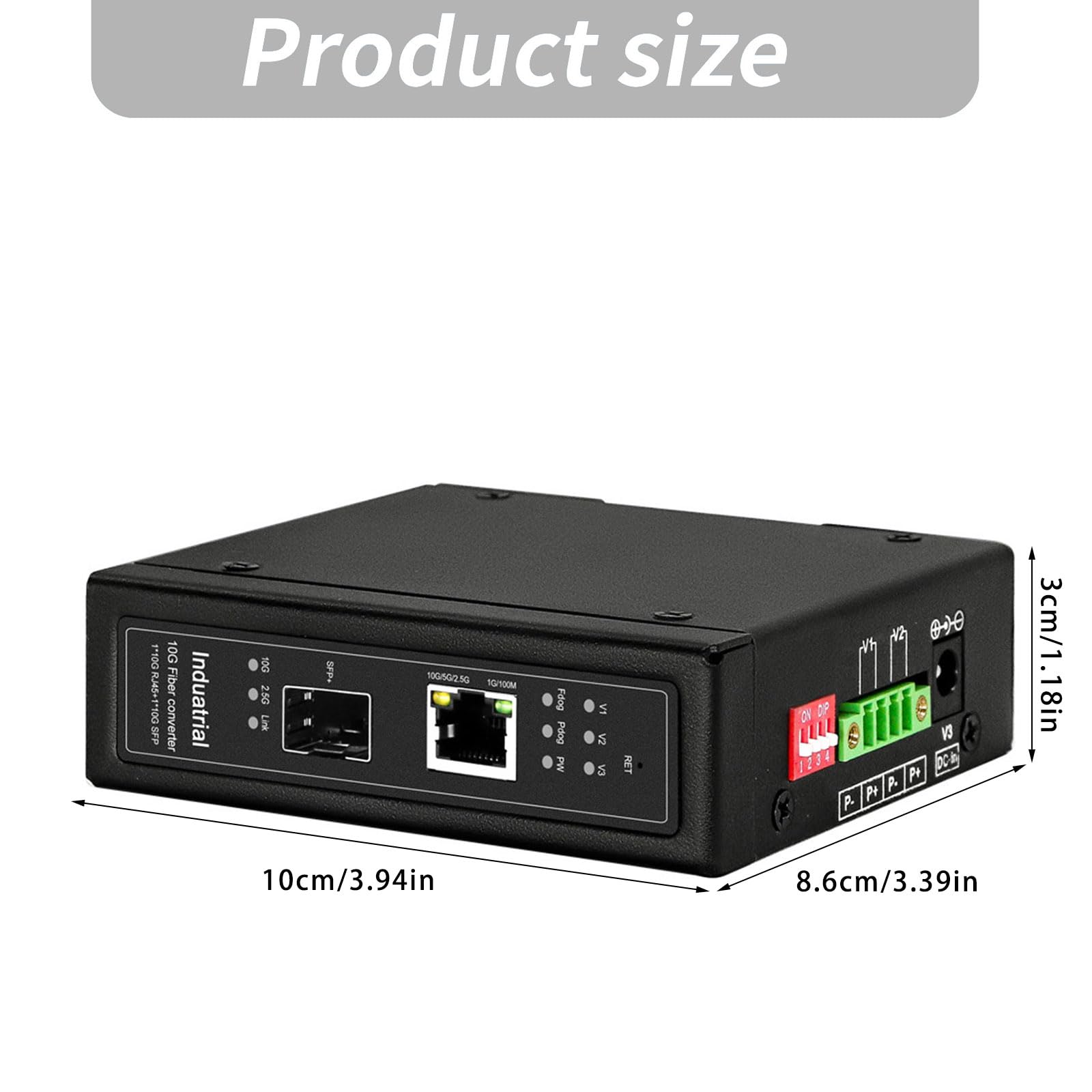 Convertisseurs Ethernet industriels 10G avec gestion Web et double entrée d'alimentation pour environnements difficiles Convertisseurs de fibre poète industrielle