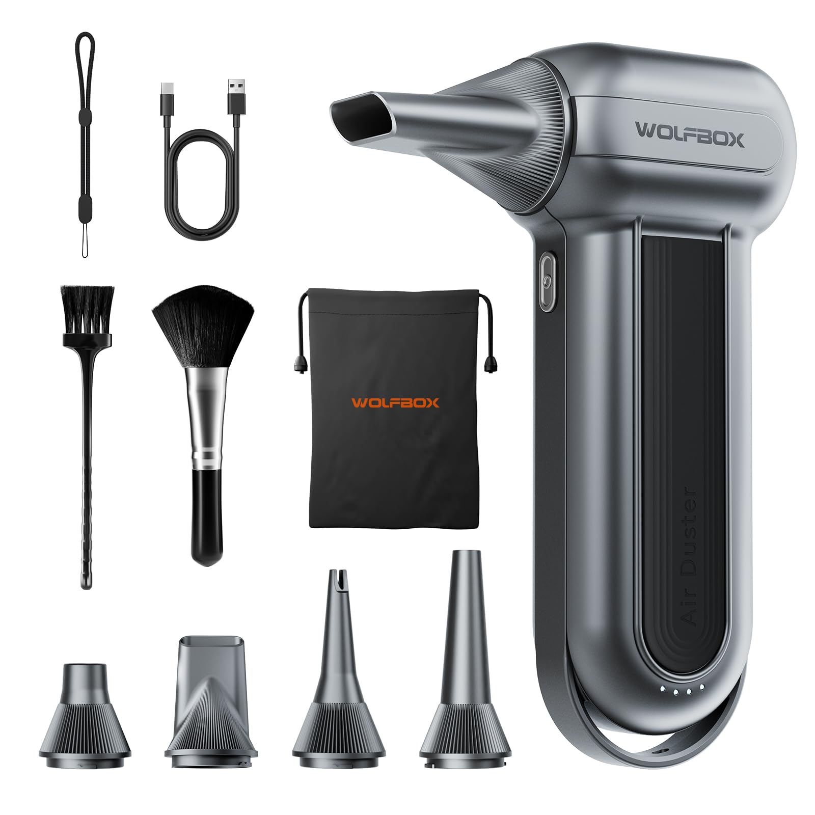 Sponsored Ad - WOLFBOX MF100 Electric Air Duster - 150,000 RPM Rechargeable Cordless Blower, Brushless Motor, 3-Speed Adjustable for Cleaning Computers, Keyboards, Cars, Homes, and Outdoor Spaces