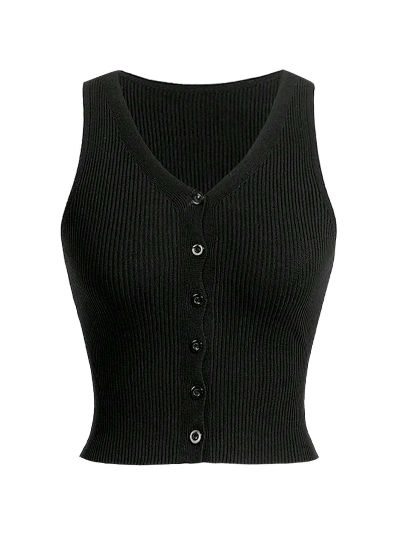 Floerns Womens Sleeveless Knitted Sweater Vest Button Down V Neck Fall Clothes Tank Top