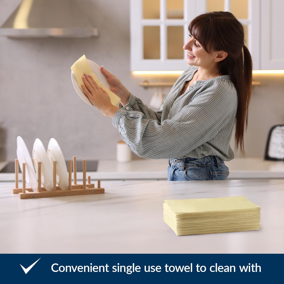 PAW - 50-Pack Disposable Cream Linen-Feel Guest Towels 8" x 4" Folded, European Quality Hand Towels, Elegant Dinner Napkins for Special Occasions - Wedding, Birthday, Holiday, Bridal Shower