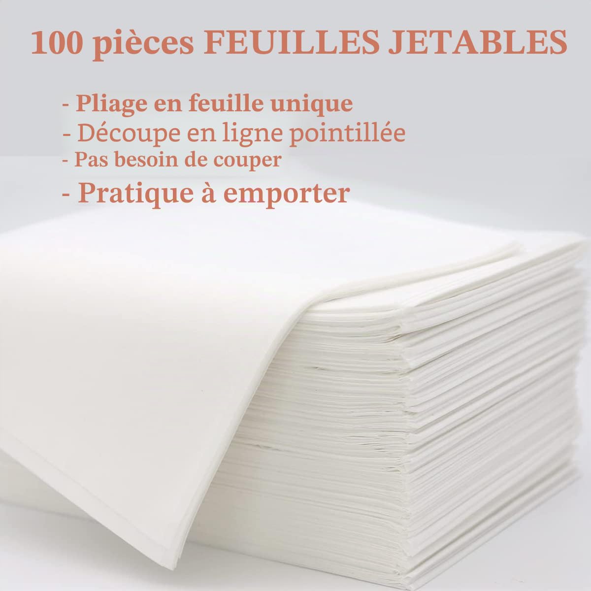 Lot de 100 Draps Jetables Non-tissé 80 x 180cm pour Massage, SPA, Tatouage