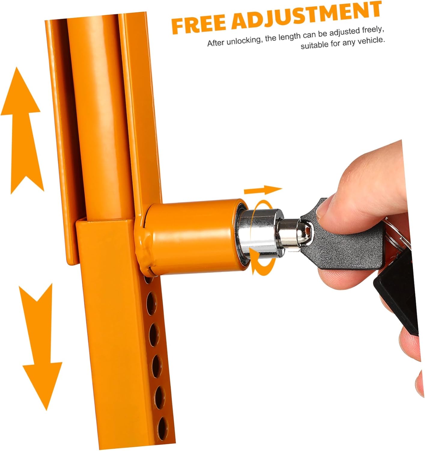 Car Hand Brake to Gear Stick Lock, Anti-Theft Safety Device for Manual and Automatic Cars, Steel Security Lock with Keys, Yellow, 13.97 X 1.77 X 1.77 Inches