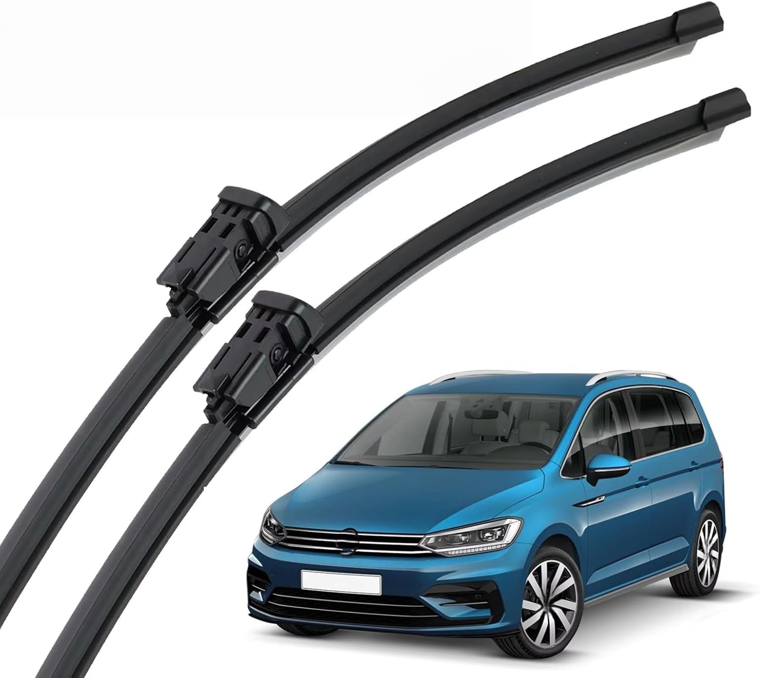 nwsplmy Front Windscreen Wiper for VW Touran MK1 2007-2015 24"+18", Silent All-Season Replacement Blades Streak-Free Easy Install