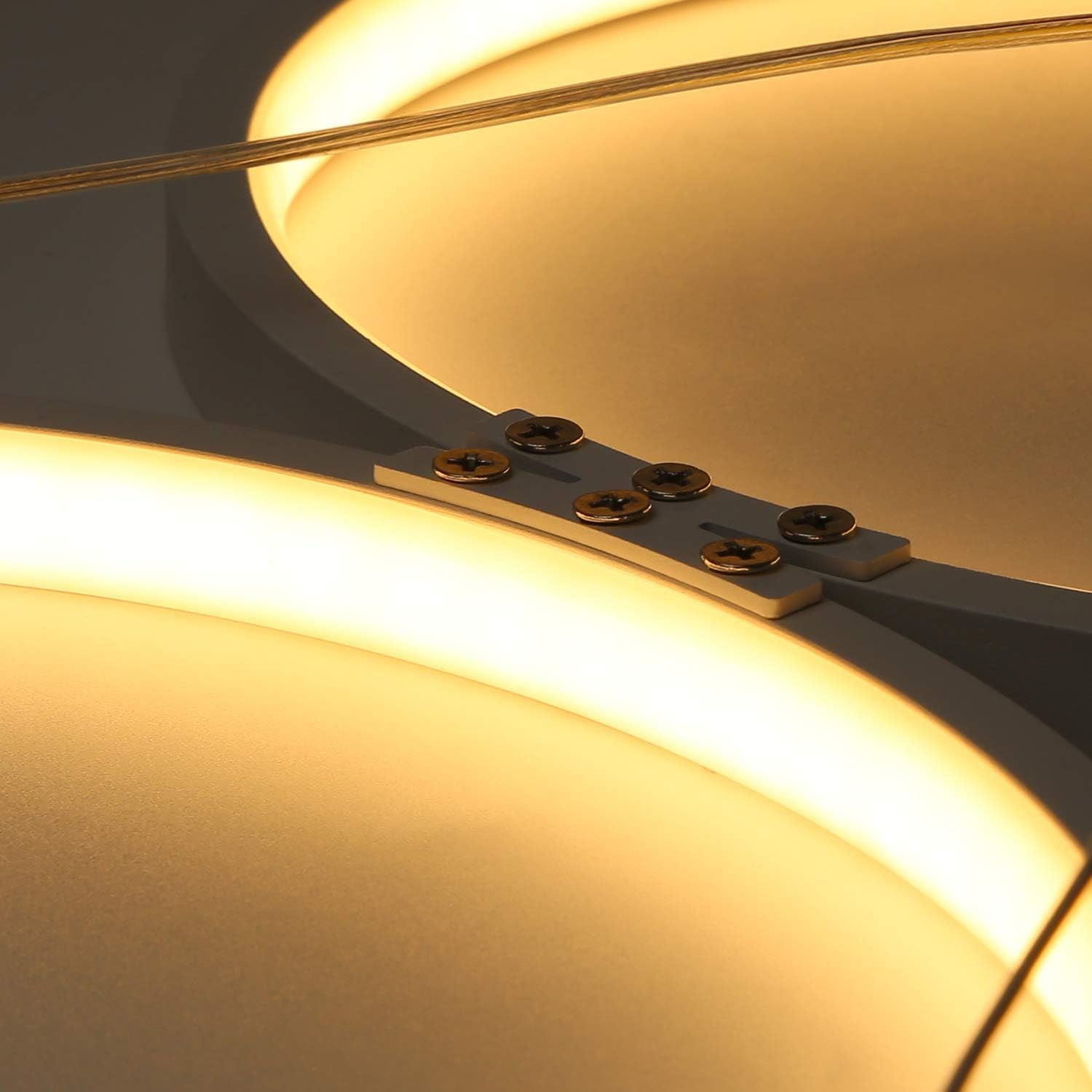 GBLY Lampa wisząca LED do jadalni, 88 cm, biała, nowoczesna, z 4 pierścieniami, ściemniana, z pilotem zdalnego sterowania, do salonu, sypialni