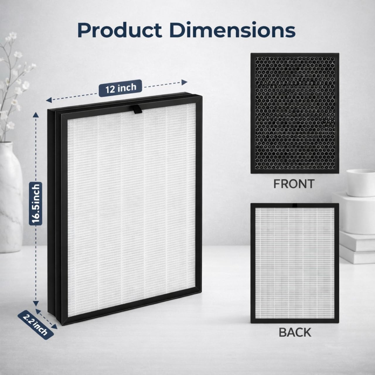 Nispira Puro 400 HEPA Replacement Filter Compatible with Puroair 400 Air Purifier, 3-Stage Filtration with Activated Carbon Filter, 2 Pack - Image 3