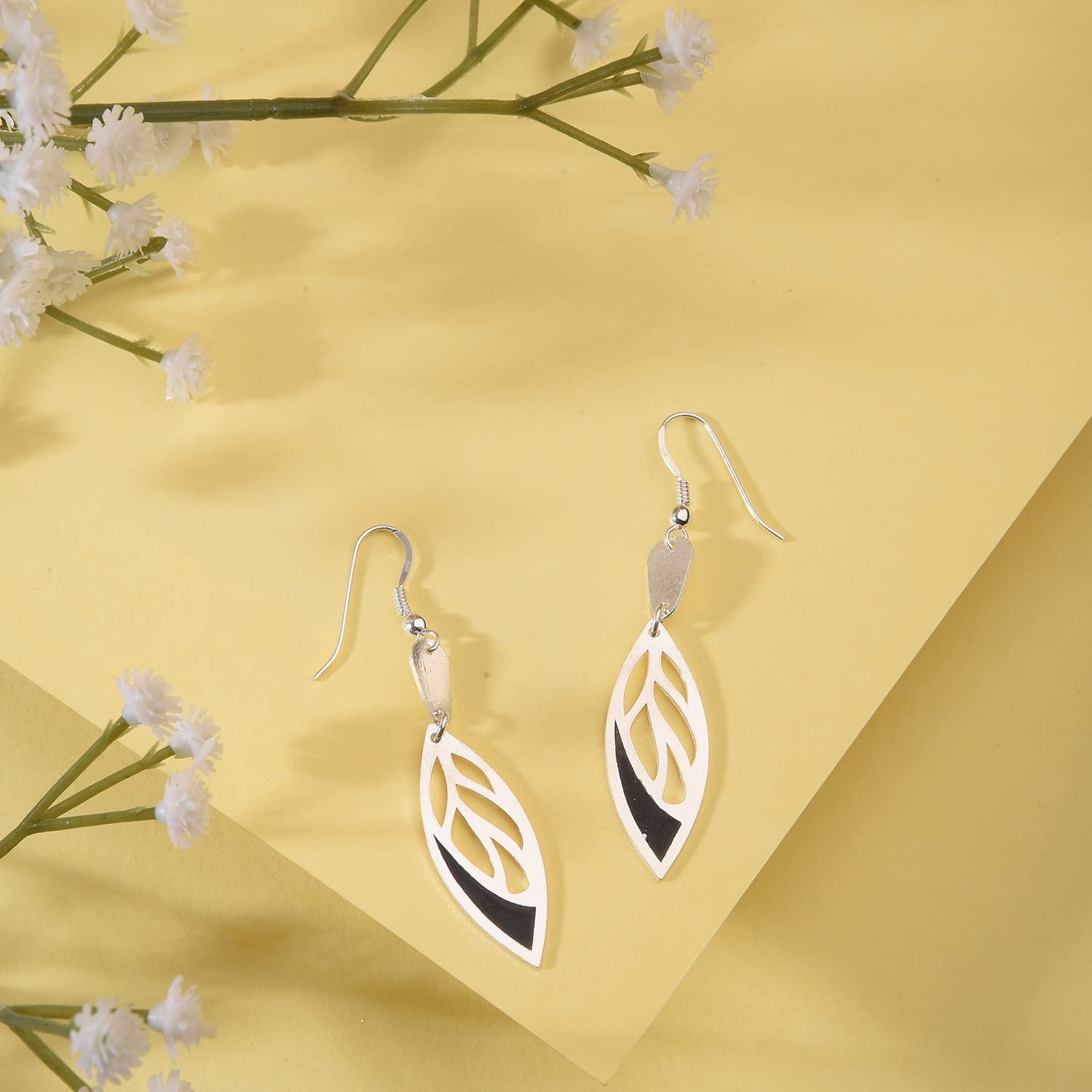 DHRUVS Collection - Paar 925 reine Silber Ohrringe für Mädchen und Frauen, Silber, kein Edelstein