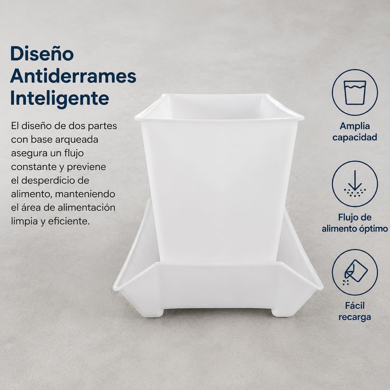Comedero Gallinas para Aves de, Plástico PP, 30+ kg Capacidad, y Antiderrame