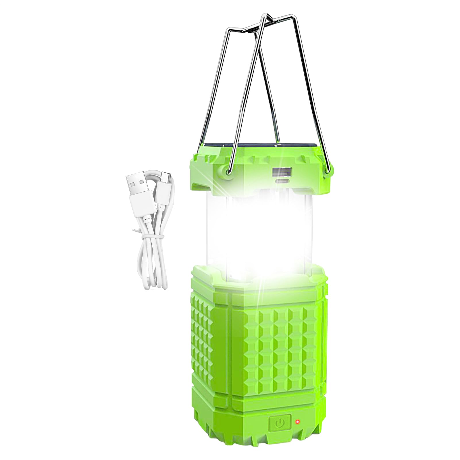 Linterna de Camping Linterna Plegable | Linterna Solar con Carga USB Para barbacoa, reparación de coche, senderismo, pesca, escalada, jardín y patio