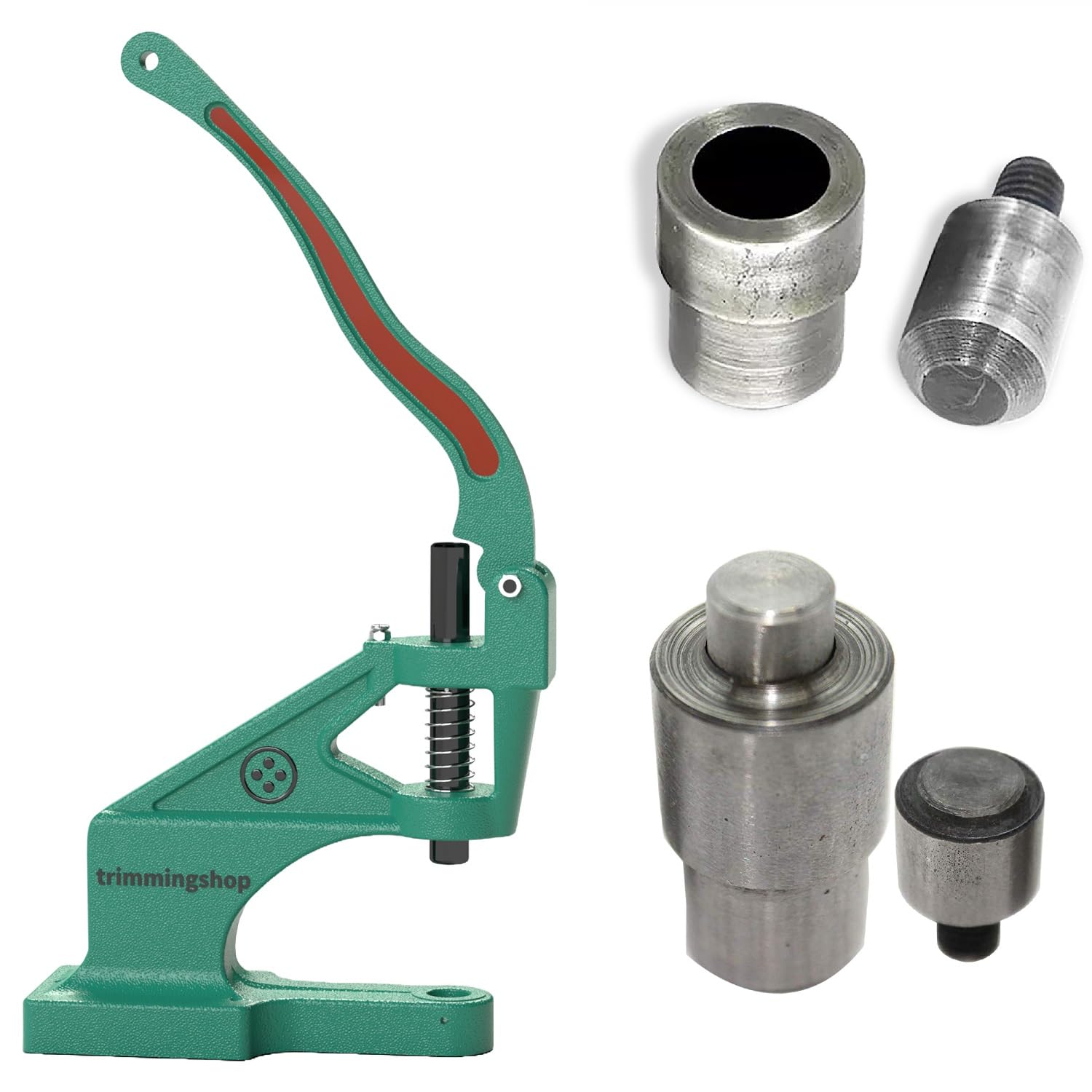 Trimming Shop Universal Mano Verde Máquina Prensa con Agujero Corte & Ojales Fijación Troqueles Juego para Bricolaje Artesanía en Piel, Ropa, Bolsas, Bolsos, Decoración (20mm)