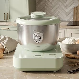 Electric Dough Maker with Weighing Function,5.2QT Dough Mixer with Ferment Function,Household Bread Maker Kitchen Flour Kneading Machine with Stainless Steel Bowl,Face-up Touch Panel