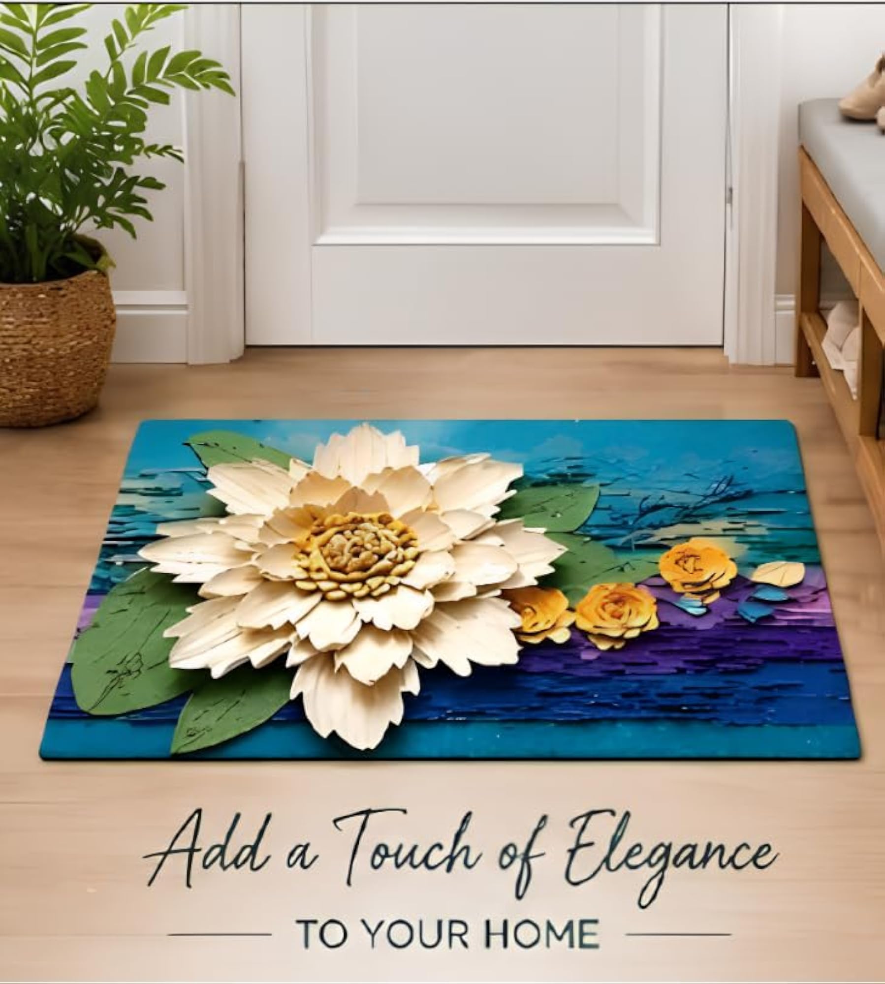 5D Flower Bath Mat, Soft Absorbent Floor Mat