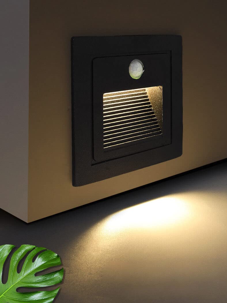 Groeien 3W LED IP65 Grade Waterproof Outdoor/Indoor Conceal Motion Sensor LED Foot Aluminium Wall Light- Warm White (1)-image-24
