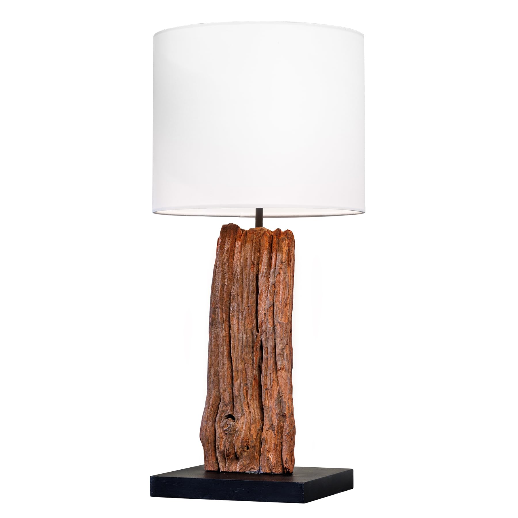 riess-ambiente.de Design Tischlampe ROUSILIQUE 60cm Natur weiß rund Treibholz handgearbeitet, Schreibtischlampe, Wohnzimmerlampe