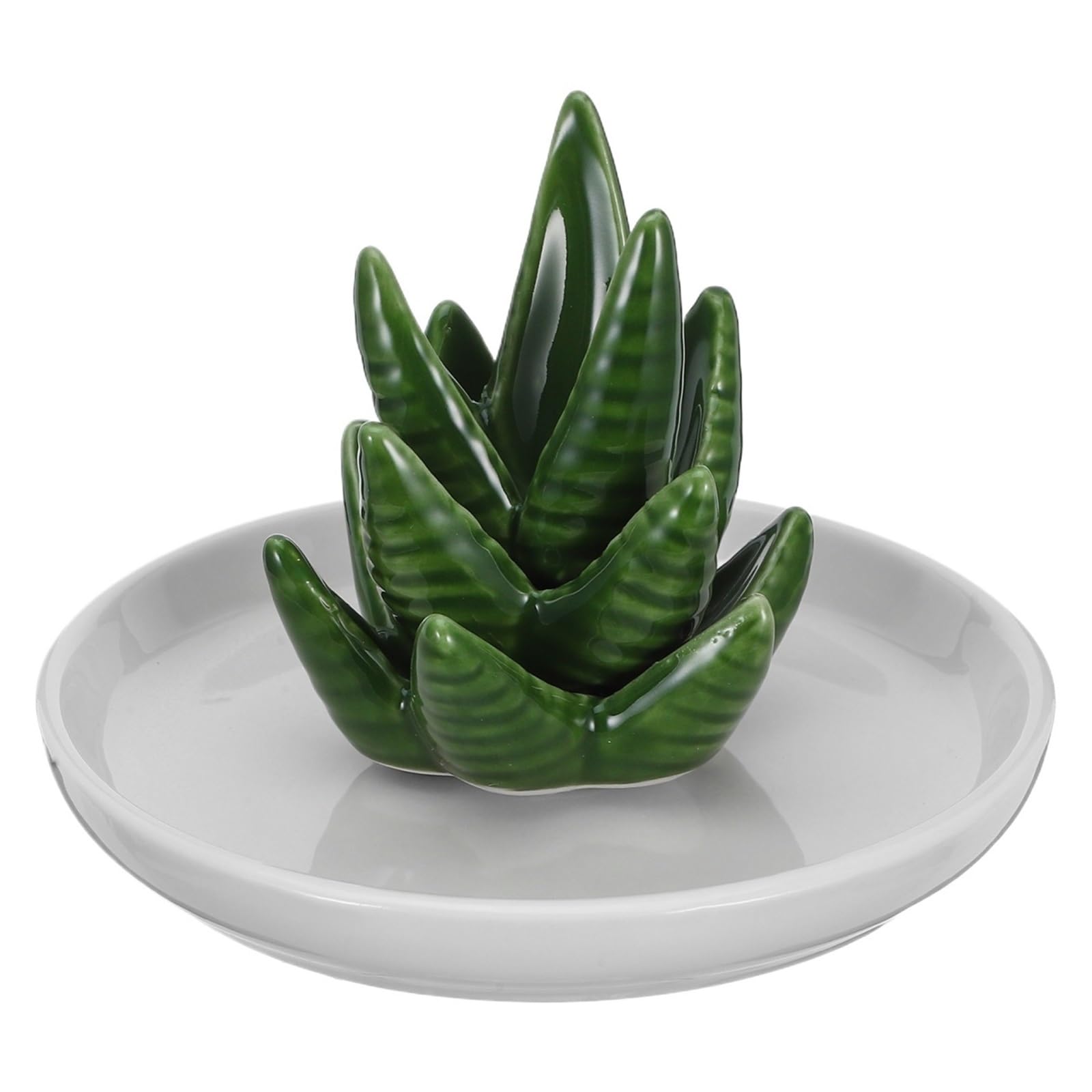 RRYPBOVG Ceramic Jewelry Dish Tray Ceramic Ring Stand Key Dish Jewellery Display Trinket Jewelry Holder Cactus Plate