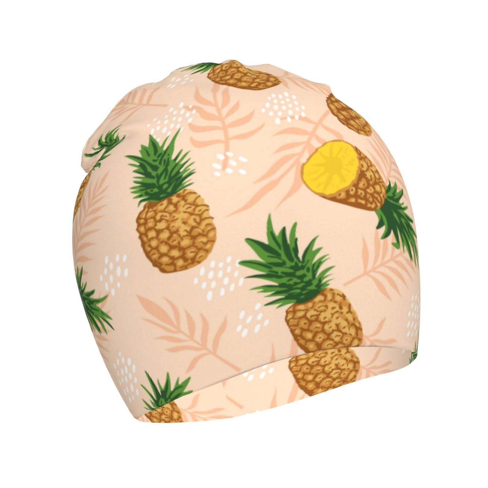 Rqzwdq Fruit of Pineapple and Leaves Pattern Kids Beanie Hats Warm Knit Beanie Cap Skull Caps Gifts Decor for Boys Girls White