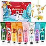 🌺【Perfektes Handcremeset】: 8pcs Handcreme Set und 1 Lippenbalsam im Geschenkset aus Shea butter, Kokosöl, naturreinem ätherischen Öl und Vitamin E spendet der Haut den ganzen Tag Feuchtigkeit und bewahrt eine jugendlich strahlende Haut.