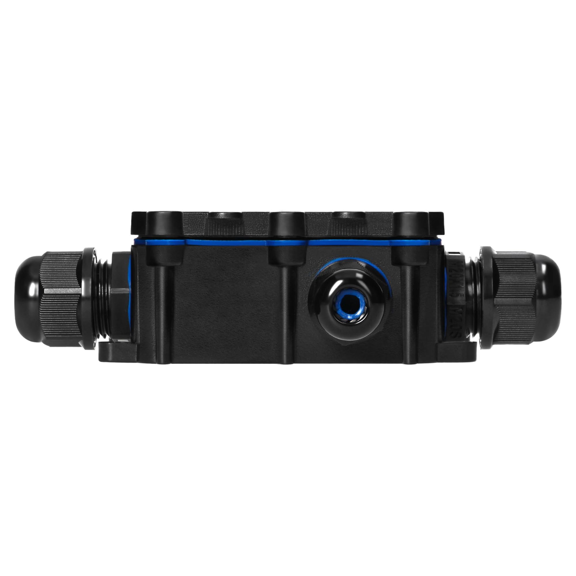 Scatola Derivazione Esterna HD 0,5-6,0mm² Scatola Stagna Elettrica da Esterno IP68 Scatola di Giunzione per Cavo Ø7-12mm Resistenza ai Raggi UV e agli Urti IK09 (3 vie: 2xM20, 1xM16)
