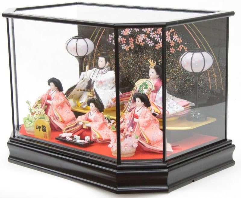 雛人形 五人ケース入り 御雛 小三五 S1158 幅56cm 黒ケース 5