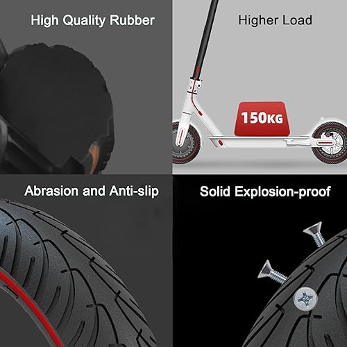 Miniatura 4 de 2PCS neumáticos sólidos, ruedas de repuesto de scooter eléctrico de 8.5x2 pulgadas, neumático de panal delantero o trasero de 8 12'' para Gotrax Gxl