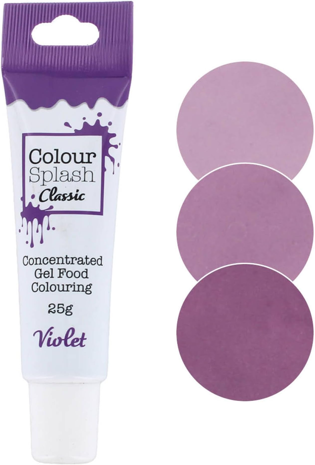 Colour Splash Food Colouring Gel | Violet | Highly Concentrated Gels, Easy To Use Squeezy Tubes, Edible Ingredients, Transform Plain Cakes Into Bright, Eye-Catching Creations - Violet 25g