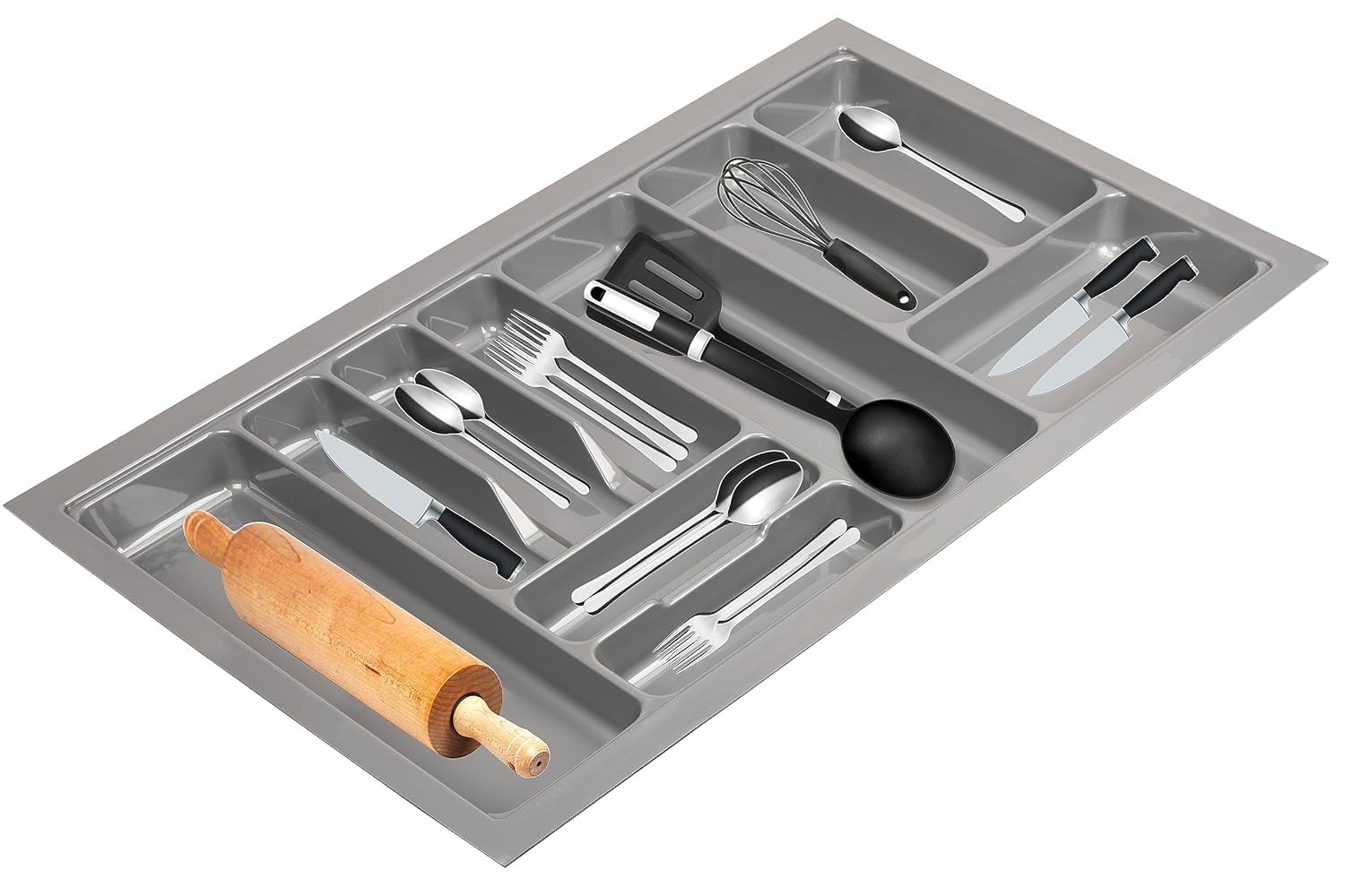 TORO Cutlery Tray For Kitchen Plastic Drawer/Cutlery Cosmetic Stationary Storage Organizer/Cutlery Organizer Tray For Modular Kitchen Basket And Kitchen Trolley(32 X 21 Inch),Grey (B0CT5L85QH) Amazon Price History, Amazon Price Tracker