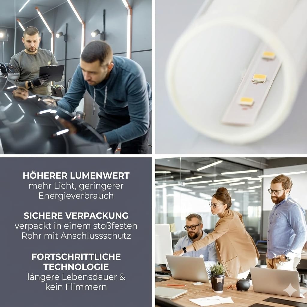 25er Pack PREMIUM LED Röhre T8 G13 120cm 18W Kaltweiß 6500K – 2880lm – 160 lm/W High Efficiency – Glasrohr – Flimmerfrei – Ersatz für Leuchtstoffröhre – inklusive Starter