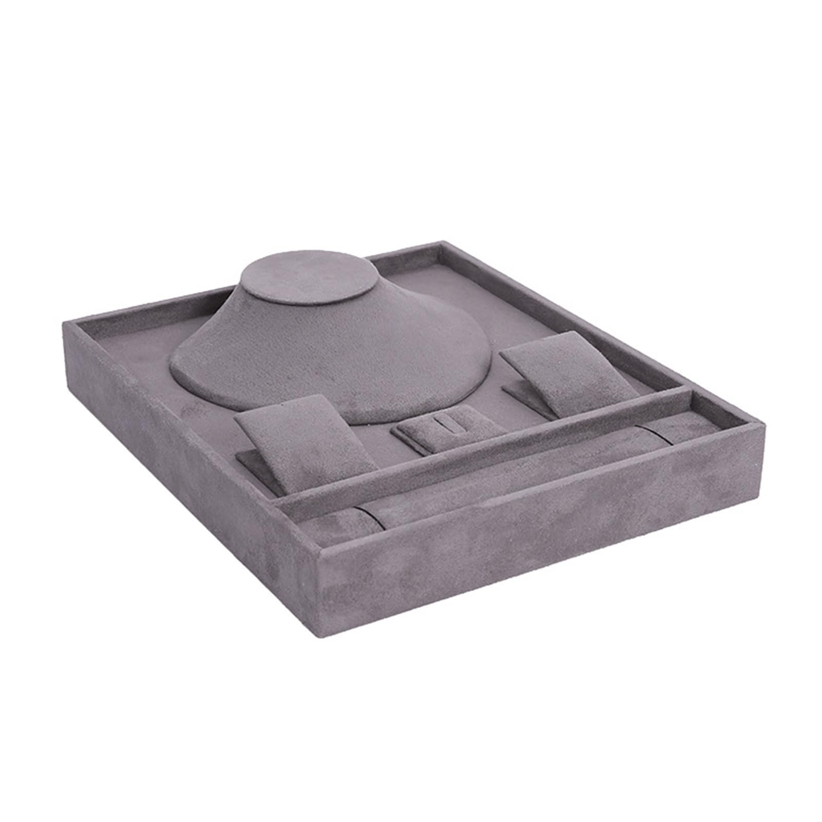 Bandeja multifuncional para cajón de joyería, placa de almacenamiento de terciopelo para anillos, collar elegante, pulseras, organizador de pendientes, pulsera, collar, soporte para pendientes