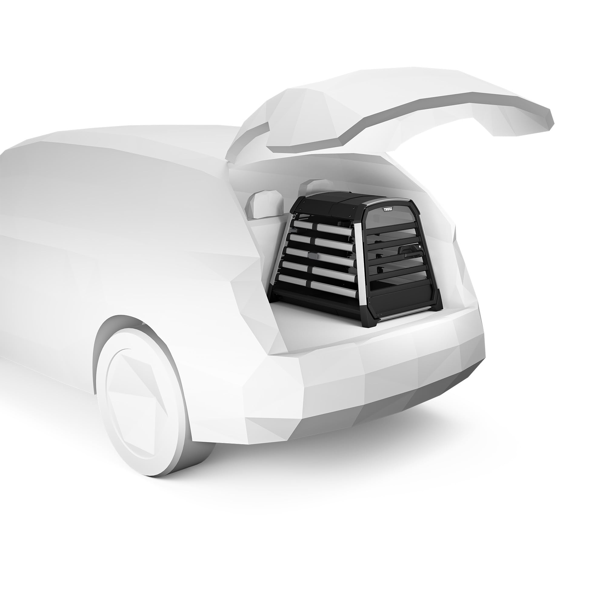 Thule Allax Hundebox, Transportbox Hund, Hundebox für Auto Black/Aluminum M