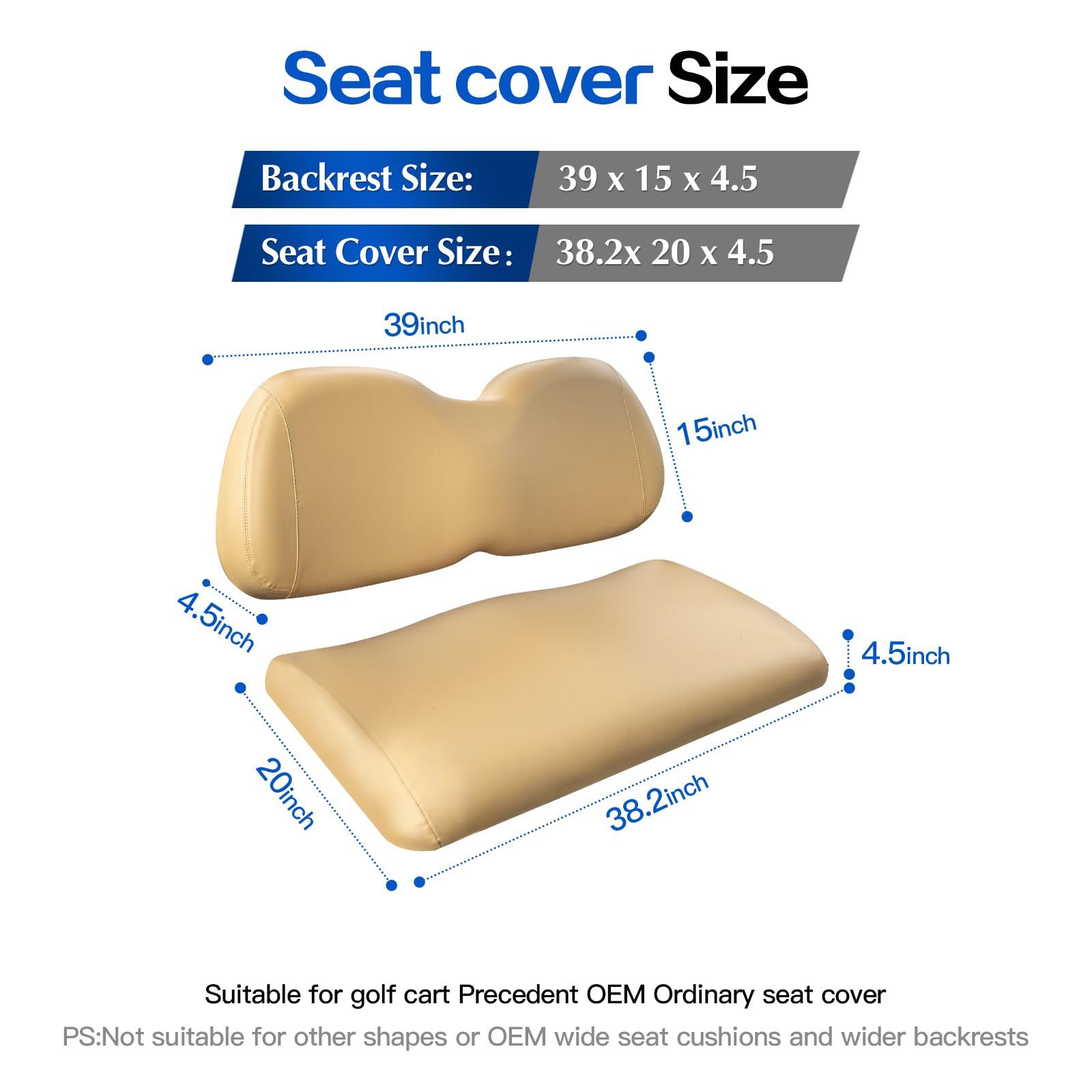 NOKINS Golfwagen-Sitzbezug Beige – Wasserdichtes Vinyl Für Yamaha Drive & Drive 2