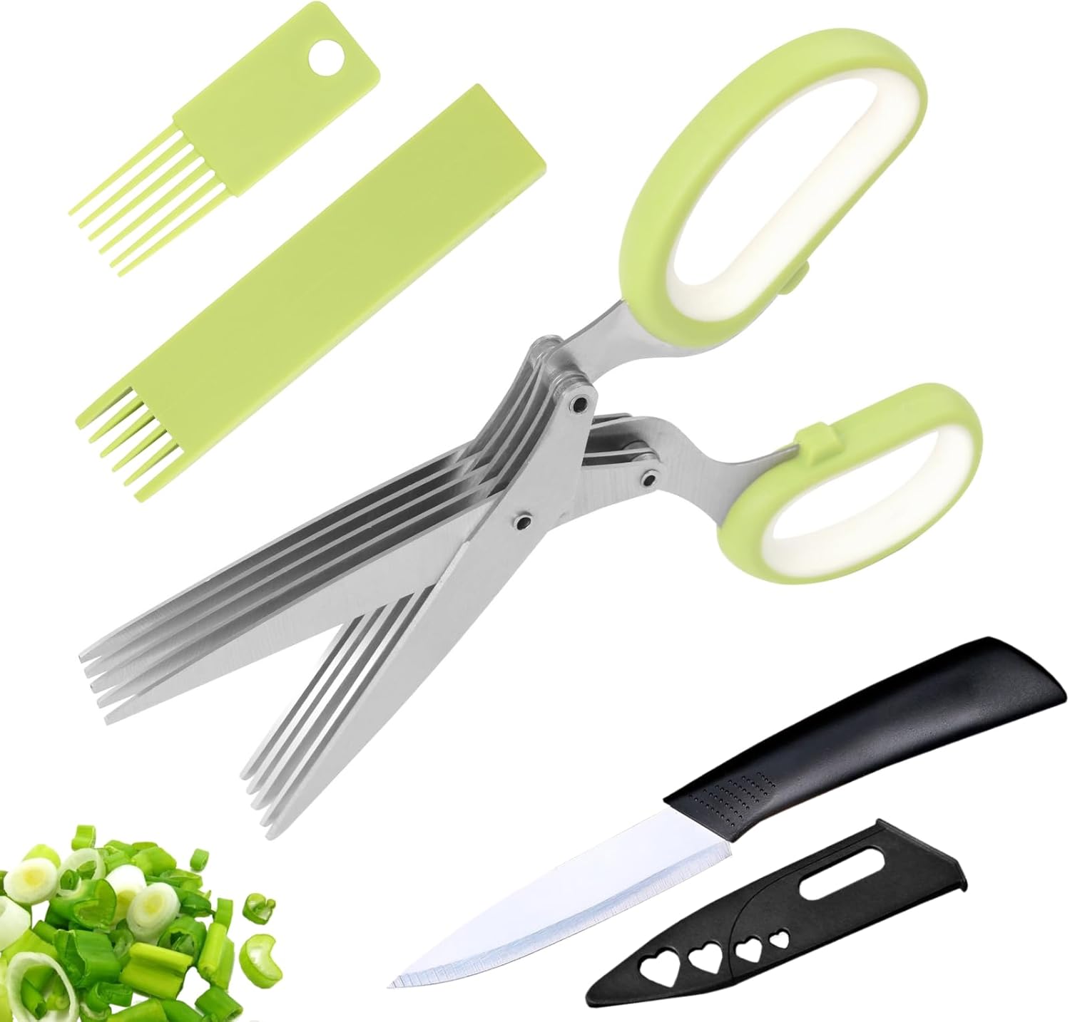 Herb Scissors Set Kitchen Herb Shears with 5 Blades Herb