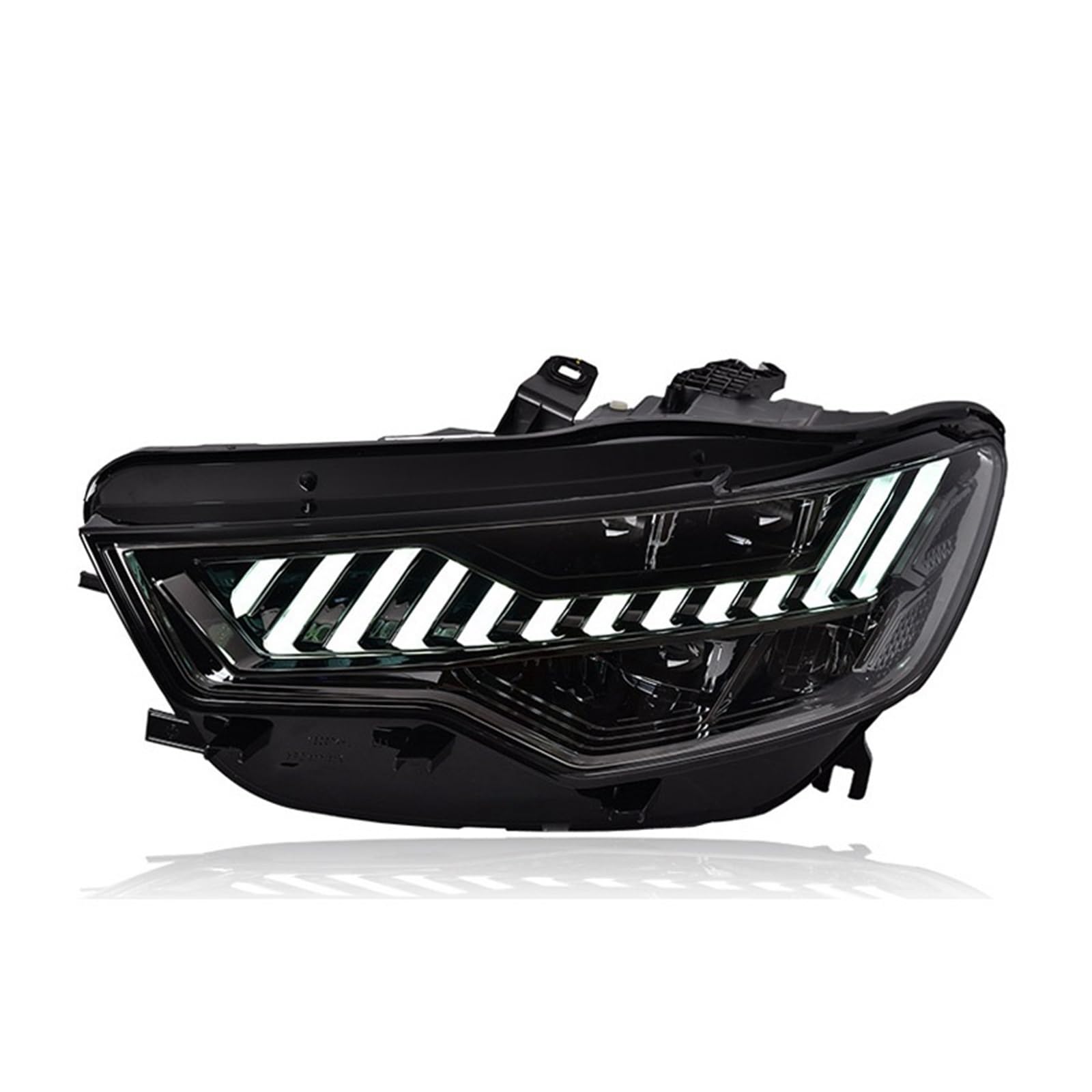 Conjunto de faros LED de 1 par compatible con Audi A6 C7 2012-2015, faros delanteros Plug and Play con LED DRL giratorios, faros delanteros LED completos